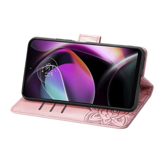 Motorola Moto G 5G 2022 Butterfly Wallet Phone Case In Rose Gold - Picture 3 of 5